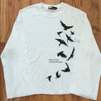 Bird And Pigeon Waffle Long-sleeved T-shirt