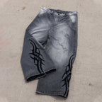 Hiphop Retro Print Y2k Wide-leg Baggy Jeans