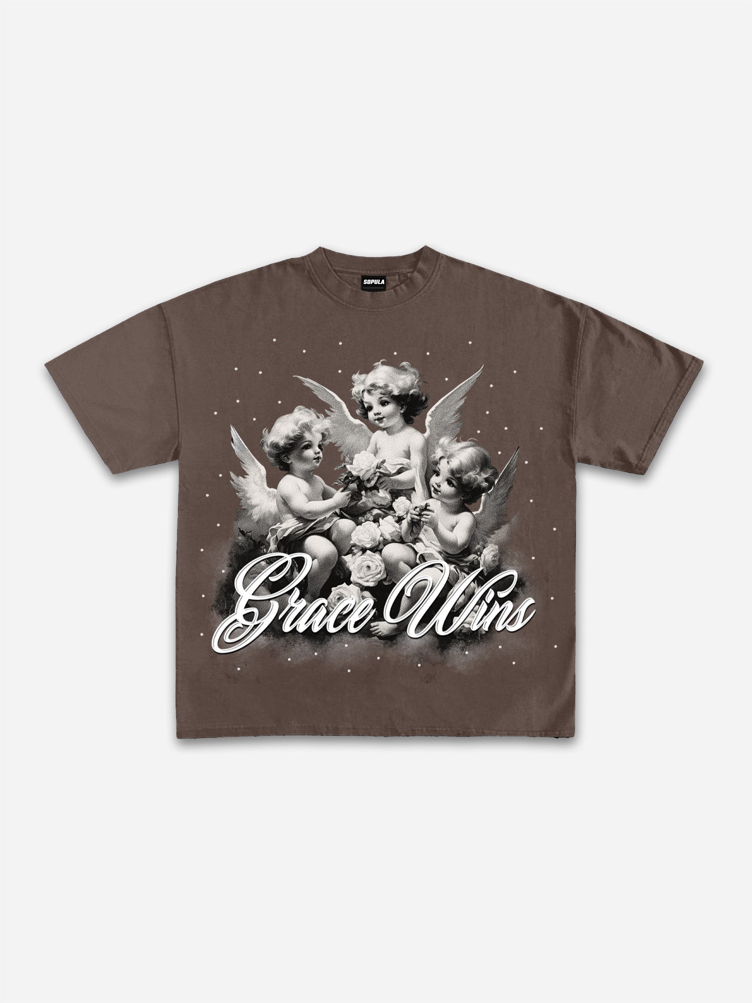 Grace Wins Angel Vintage Graphic Cotton T-shirt