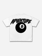 Men's Vintage Black 8 Print Casual Short Sleeve T-shirt