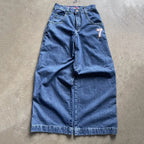 Retro Denim Loose Dice-print Size 7 Pants