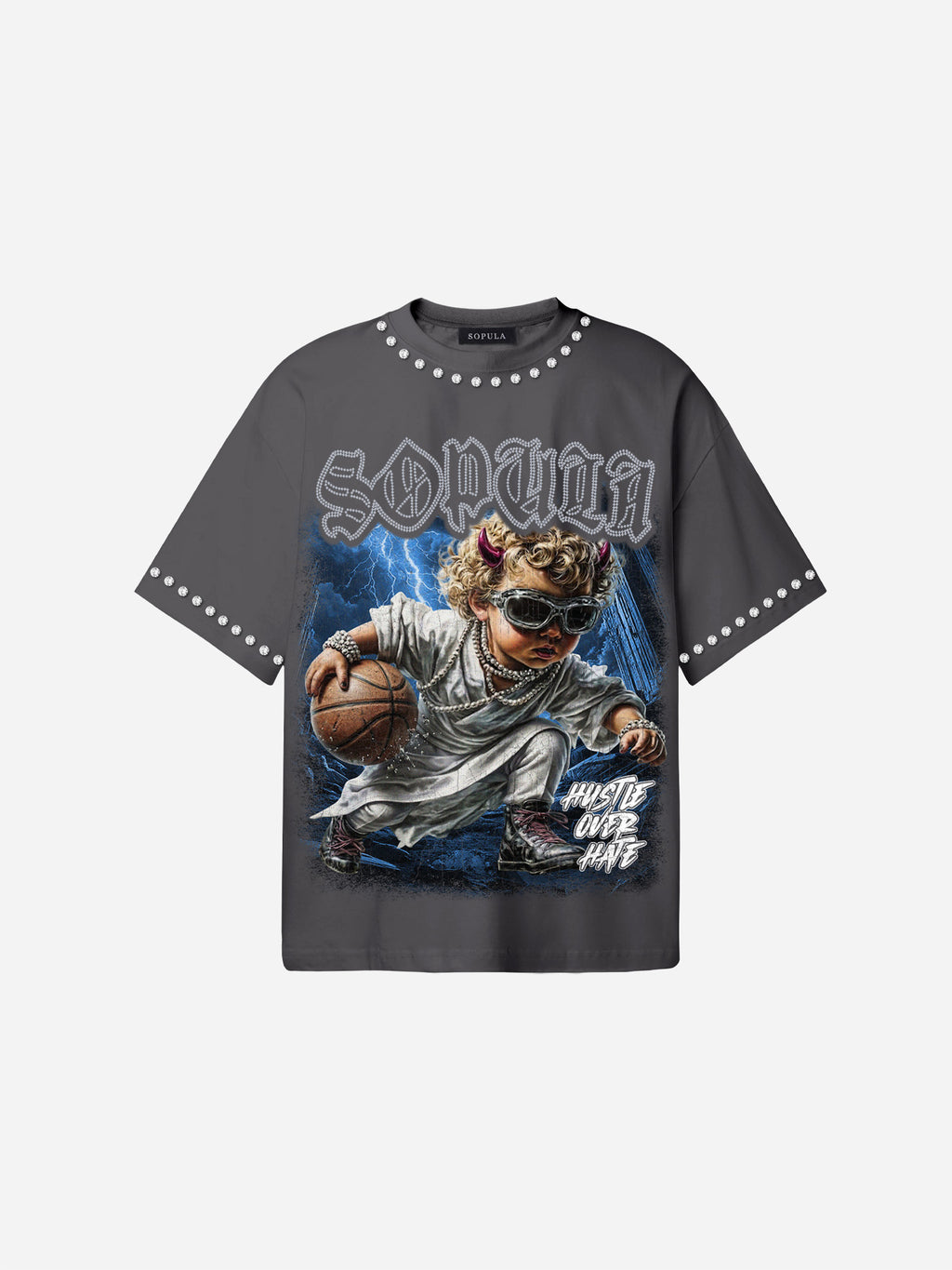 Sopula Basketball Angel Graphic Cotton T-shirt