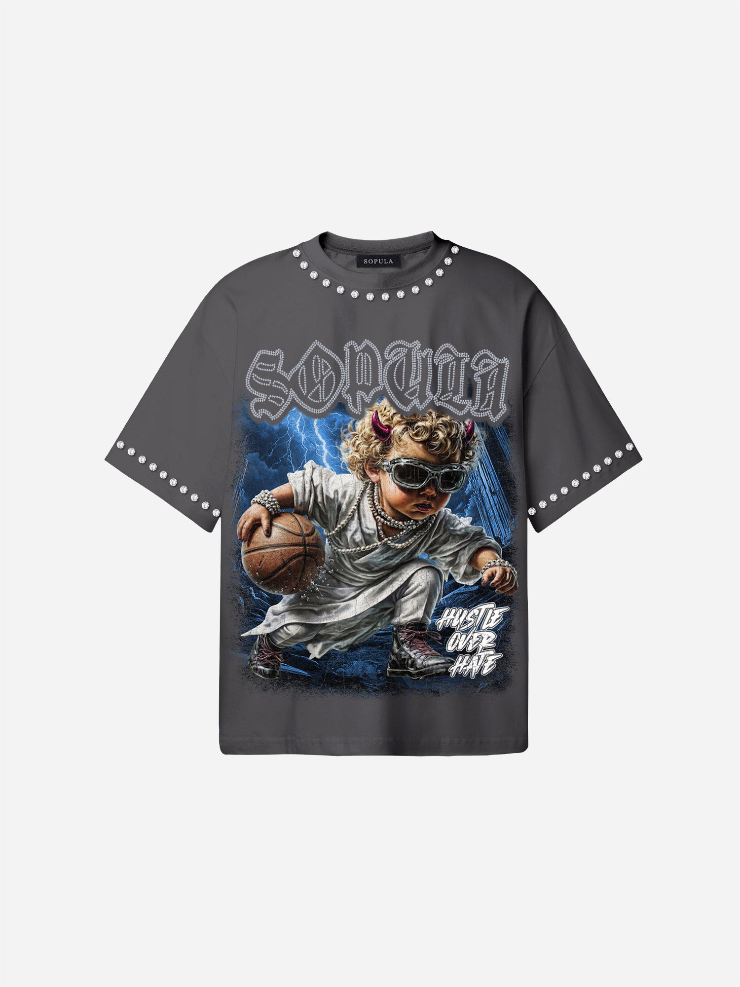 Sopula Basketball Angel Graphic Cotton T-shirt