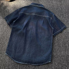 Men's Retro Short-sleeve Denim Shirt