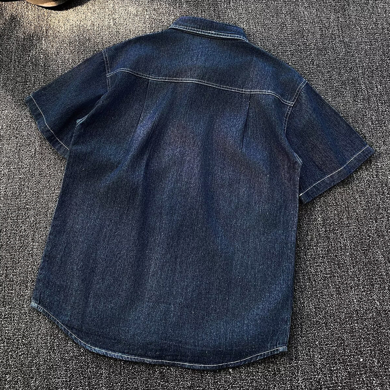 Men's Retro Short-sleeve Denim Shirt
