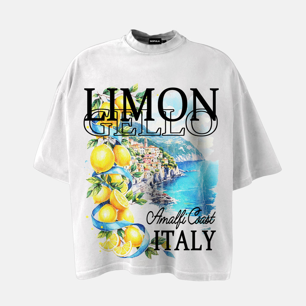 Italian Lemon Tree Amalfi Coast Graphic Cotton T-shirt
