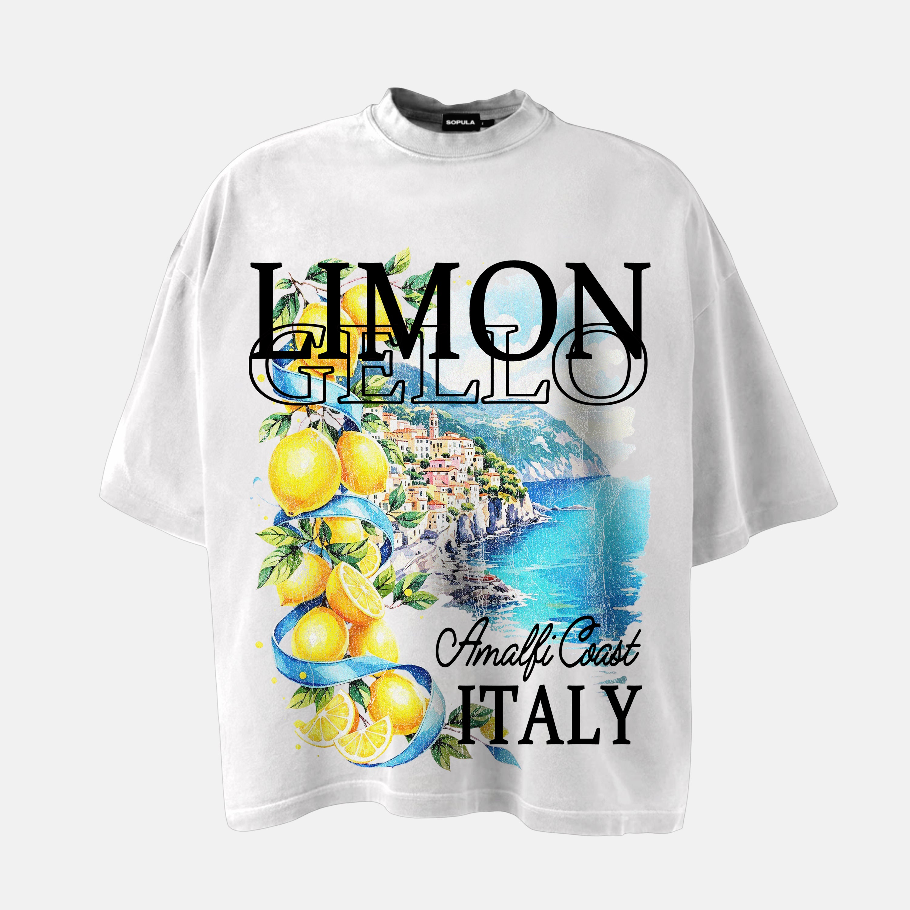 Italian Lemon Tree Amalfi Coast Graphic Cotton T-shirt