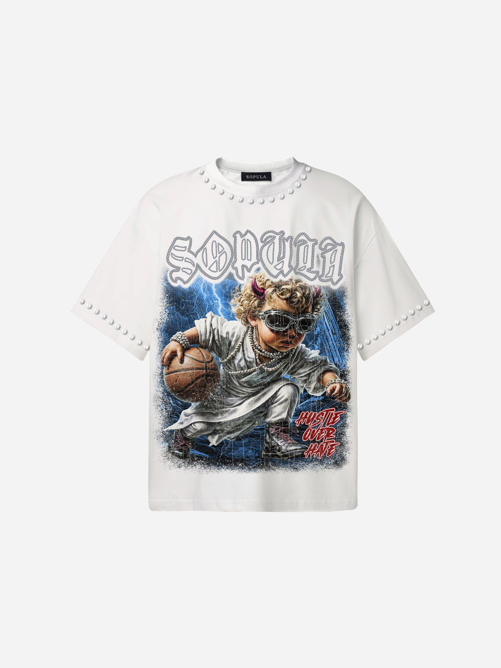Sopula Basketball Angel Graphic Cotton T-shirt