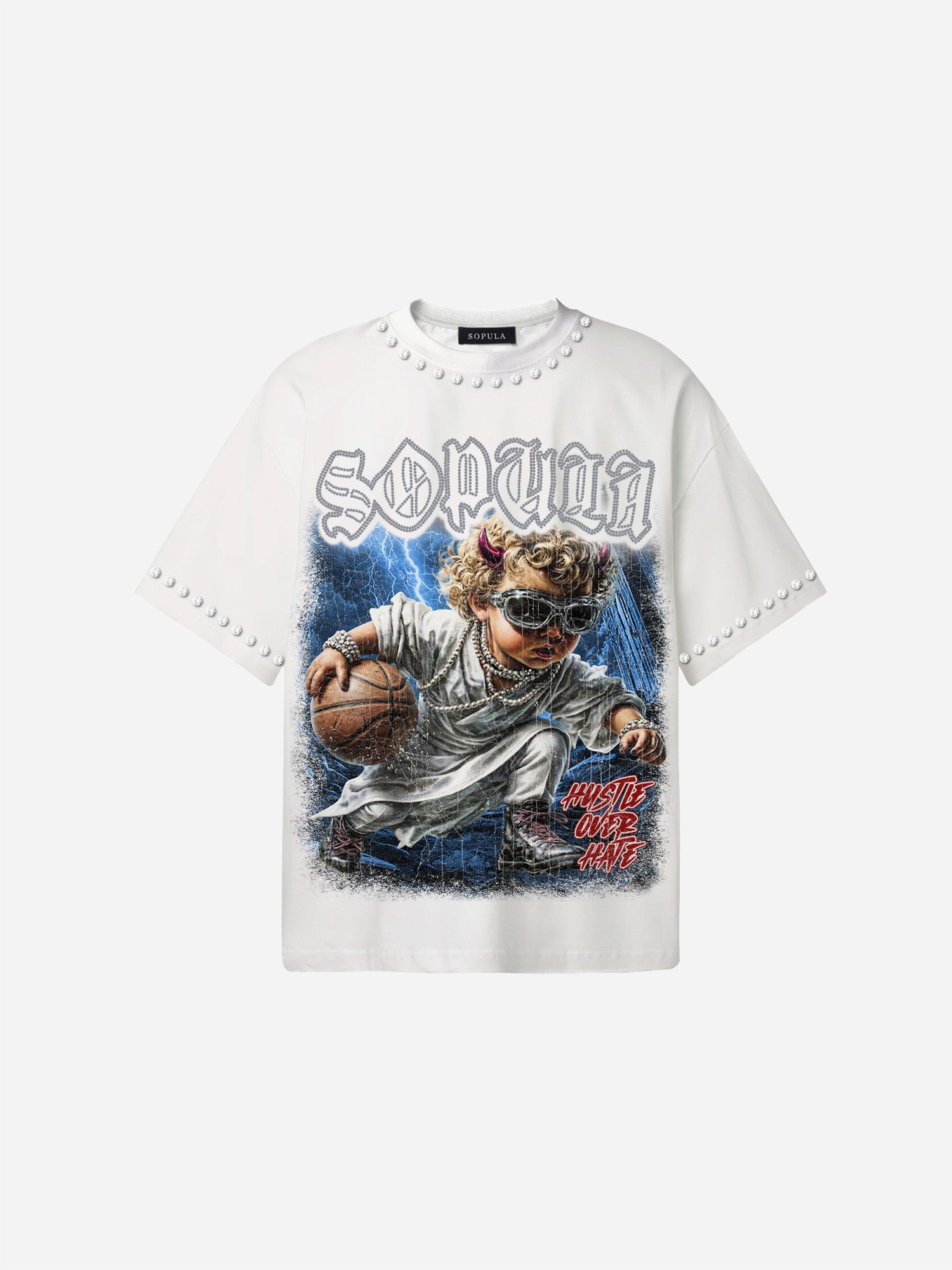 Sopula Basketball Angel Graphic Cotton T-shirt