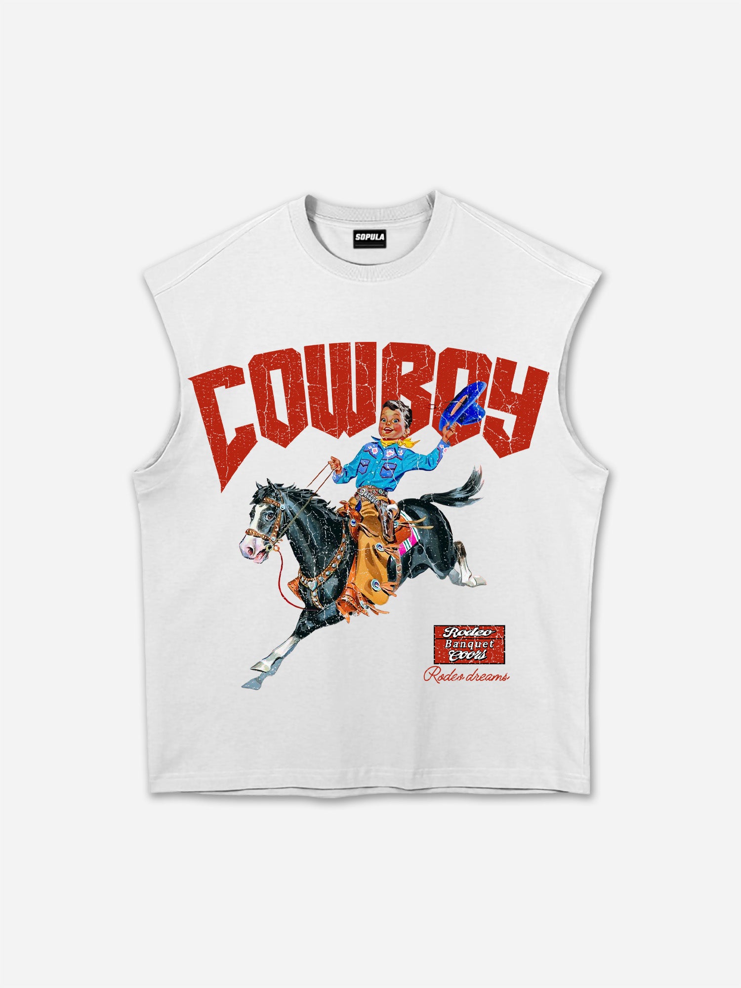 Cowboy Rodeo Dreams Print Tank Top