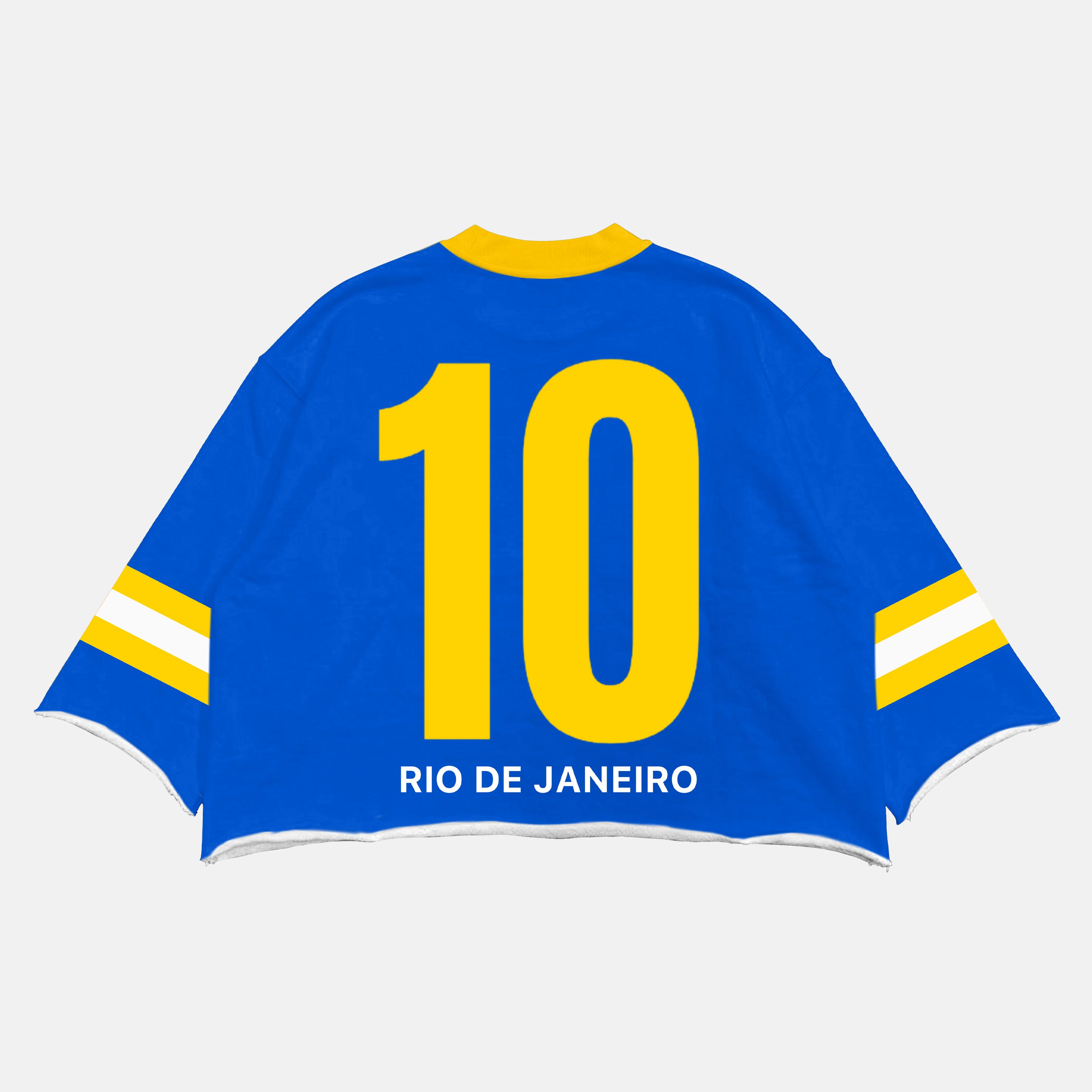 Brazil Christ The Redeemer No. 10  Retro Sports Graphic Boxy Crop T-shirt