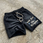Seek First The Kingdom Acid Washed Shorts