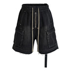 Men's Vintage Drawstring Pocket Denim Shorts