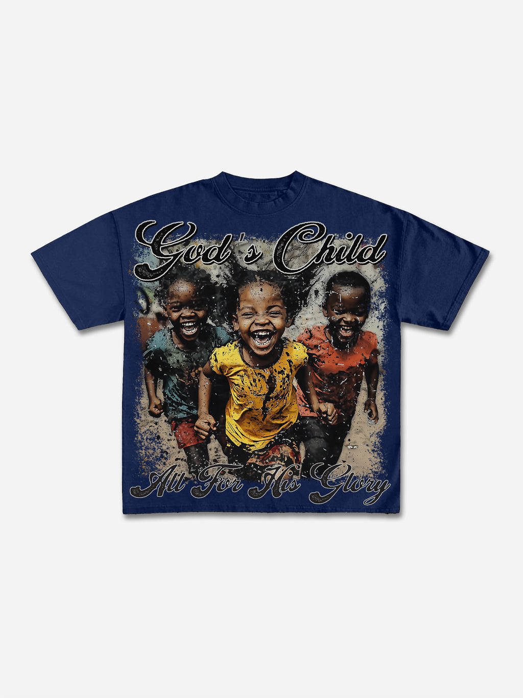 Vintage‘god's Child, All For His Glory’graphic Cotton T-shirt