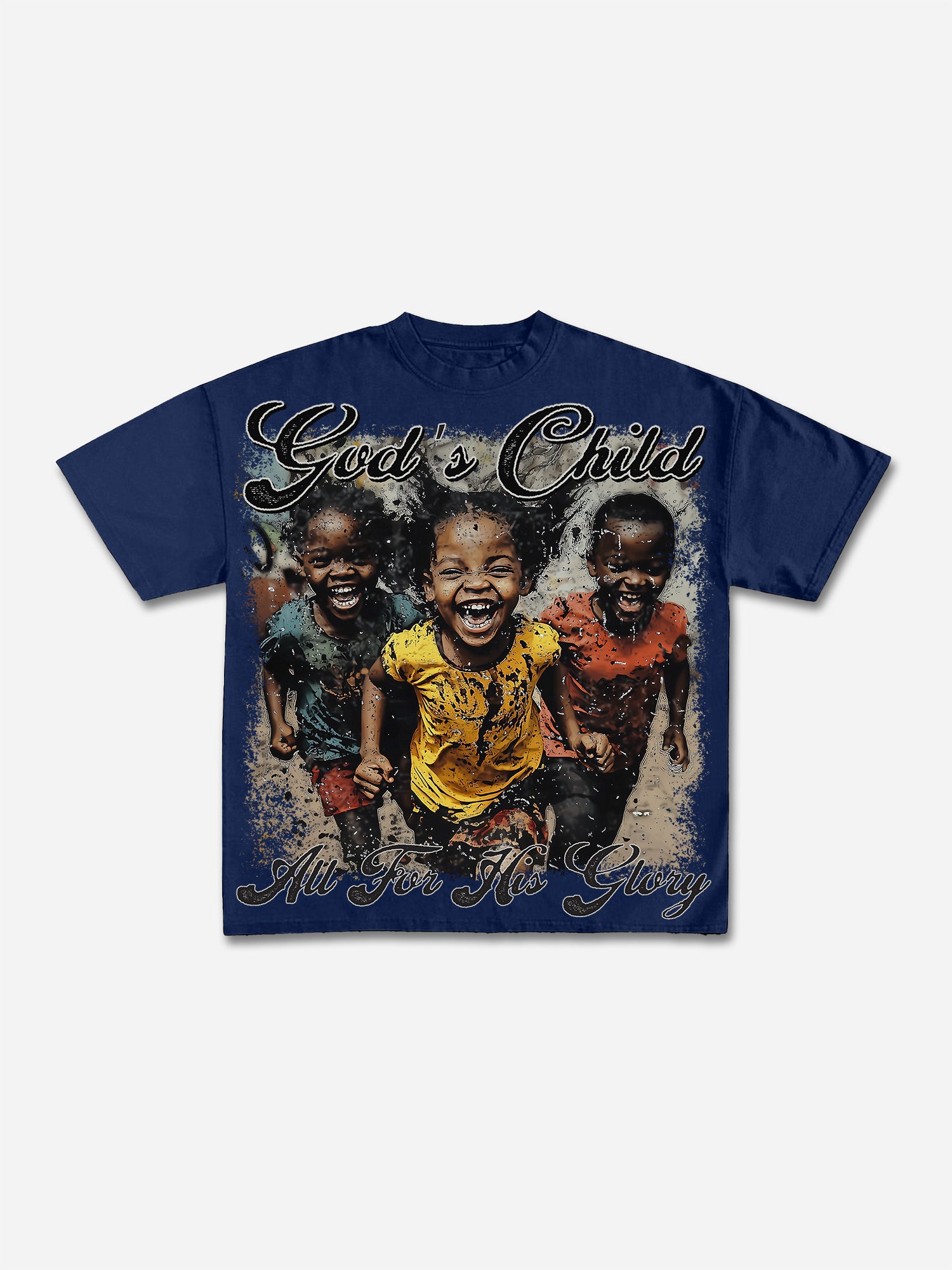 Vintage‘god's Child, All For His Glory’graphic Cotton T-shirt
