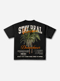 Stay Real Coconut Vacation Vintage Graphic Cotton T-shirt