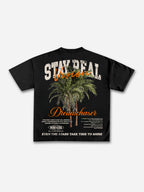 Stay Real Coconut Vacation Vintage Graphic Cotton T-shirt