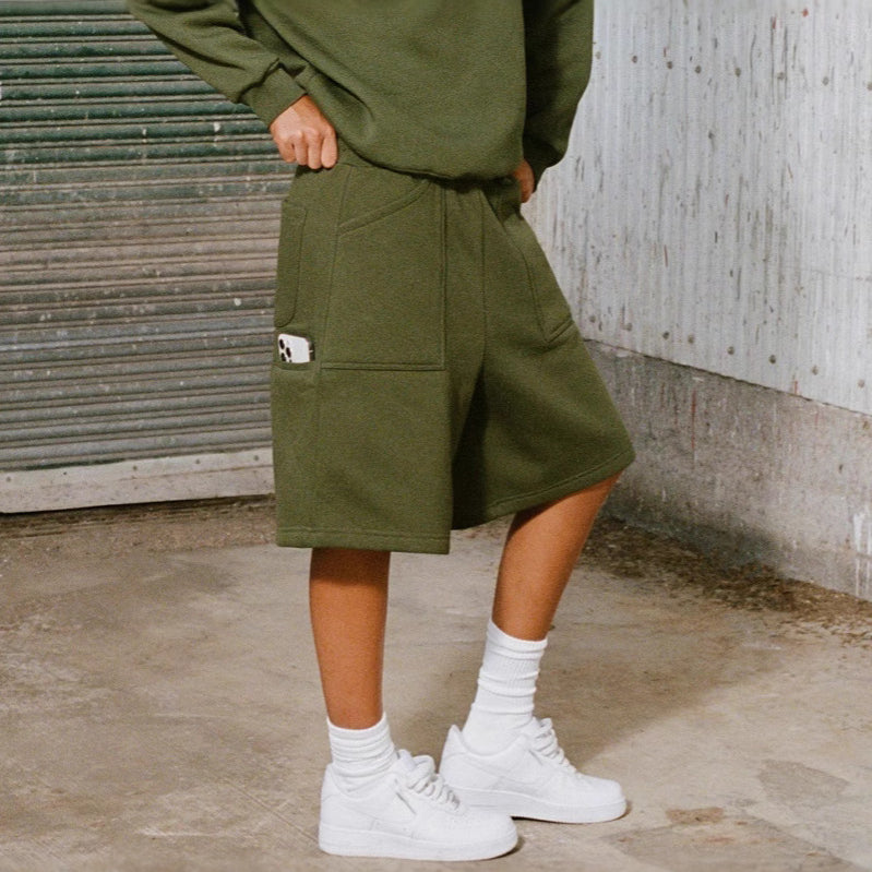 Men's Fashion Cotton Pocket Drawstring Sports Shorts