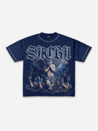 Sacra Retro Angel Graphic Cotton T-shirt