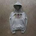 Y2k Grey Chaos Graphic Hoodie