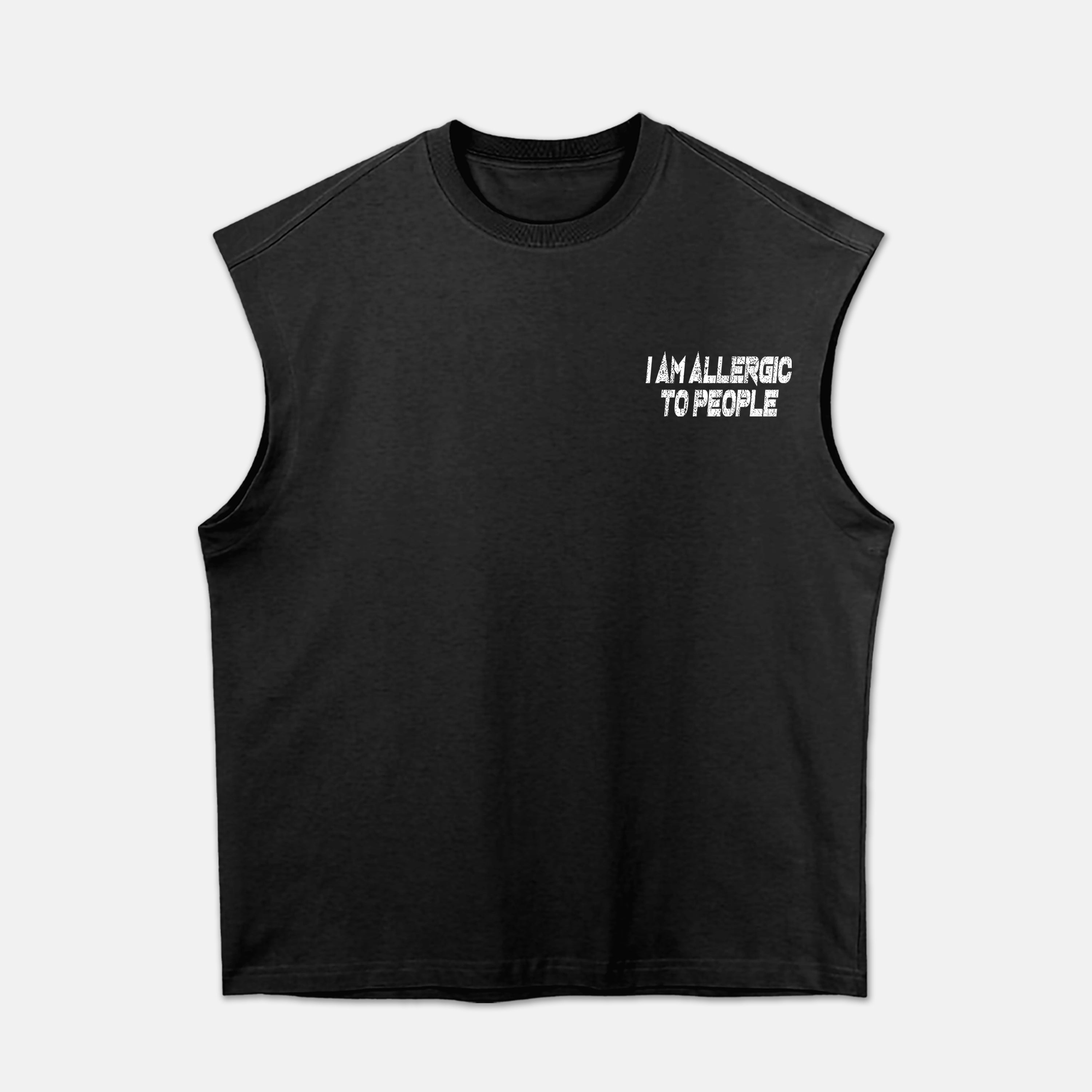 I Am Allergic To People Tearing Abstract Graphic Tank Top