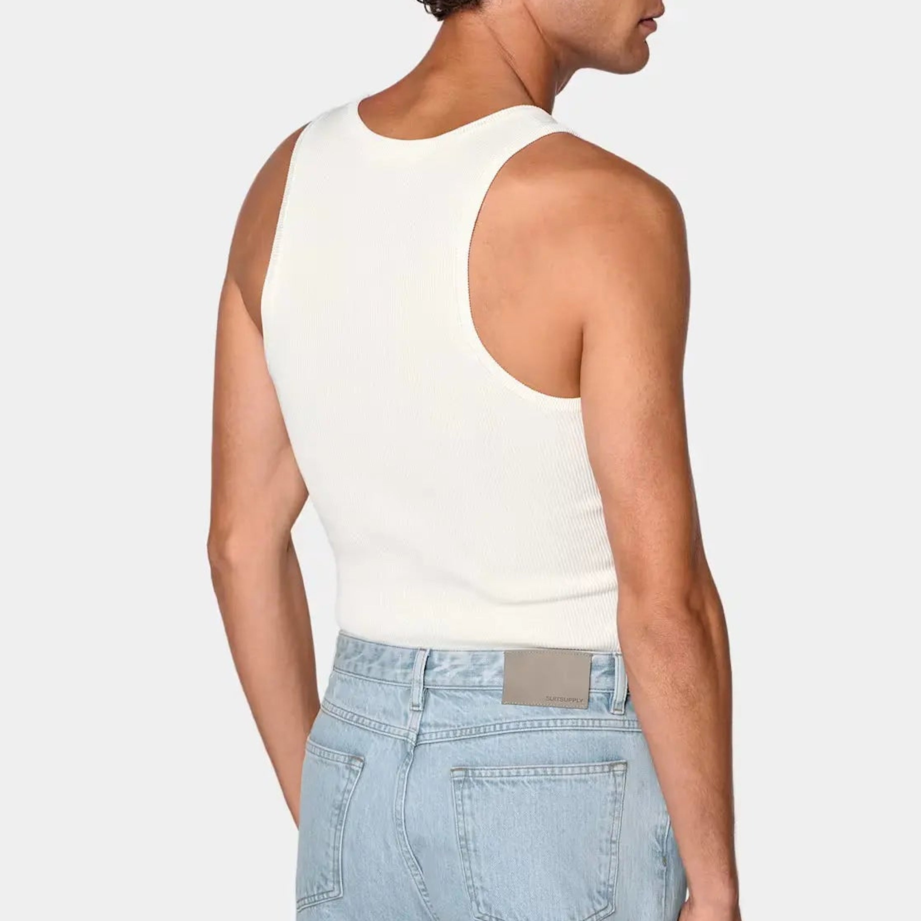 Men's Cotton Ribbed Sleeveless Sports Tank Top