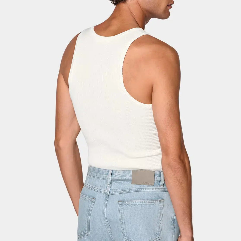 Men's Cotton Ribbed Sleeveless Sports Tank Top