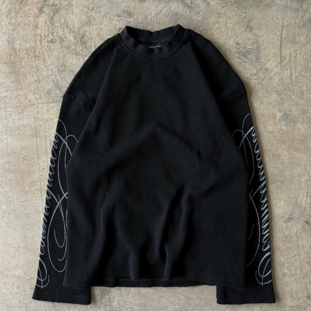 Leopard Print Waffle Texture Long-sleeved T-shirt