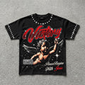Victory Angel In The Night Retro Graphic T-shirt