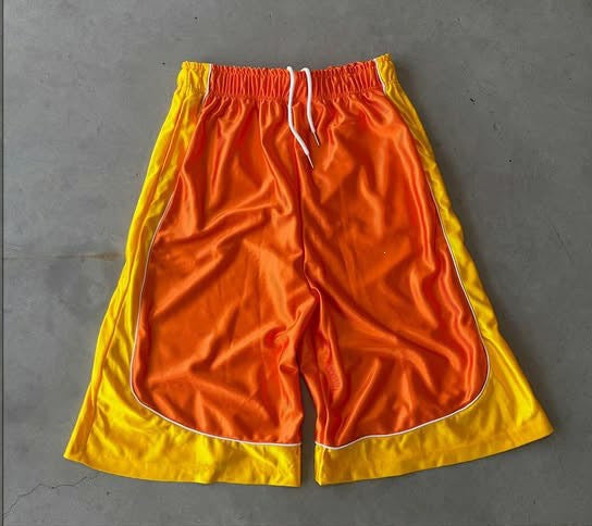 Men's Stylish Unique Color-blocked Drawstring Casual Shorts