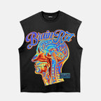Brain Rot Abstract Color Graphic Tank Top