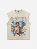 Sopula Retro Angel Cross Graphic Rhinestone Tank Top