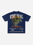 Stay Real Coconut Vacation Vintage Graphic Cotton T-shirt