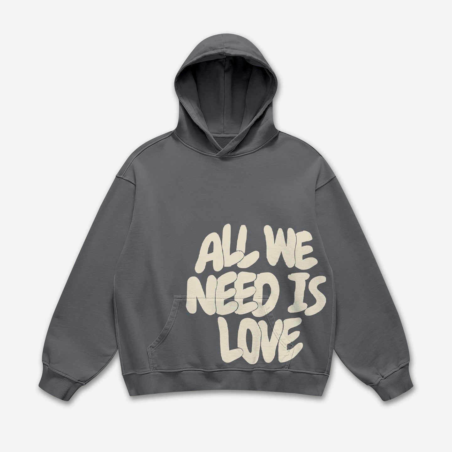 Vintage All We Need Is Love Print Hoodie