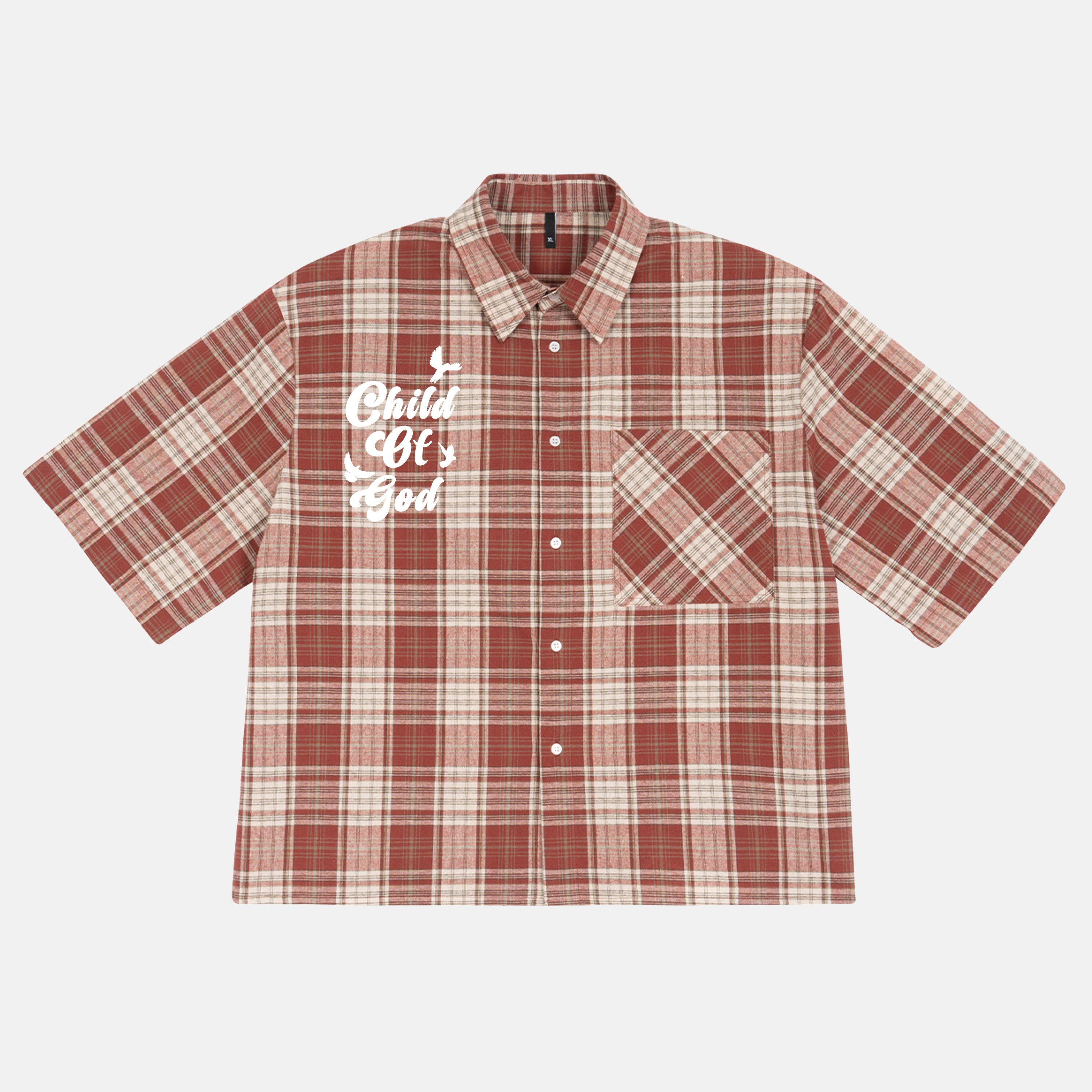 Child Of God Peace Dove Vintage Graphic Plaid Jacket Shirt
