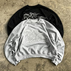 Knight Pattern Crew Neck Loose Sweatshirt