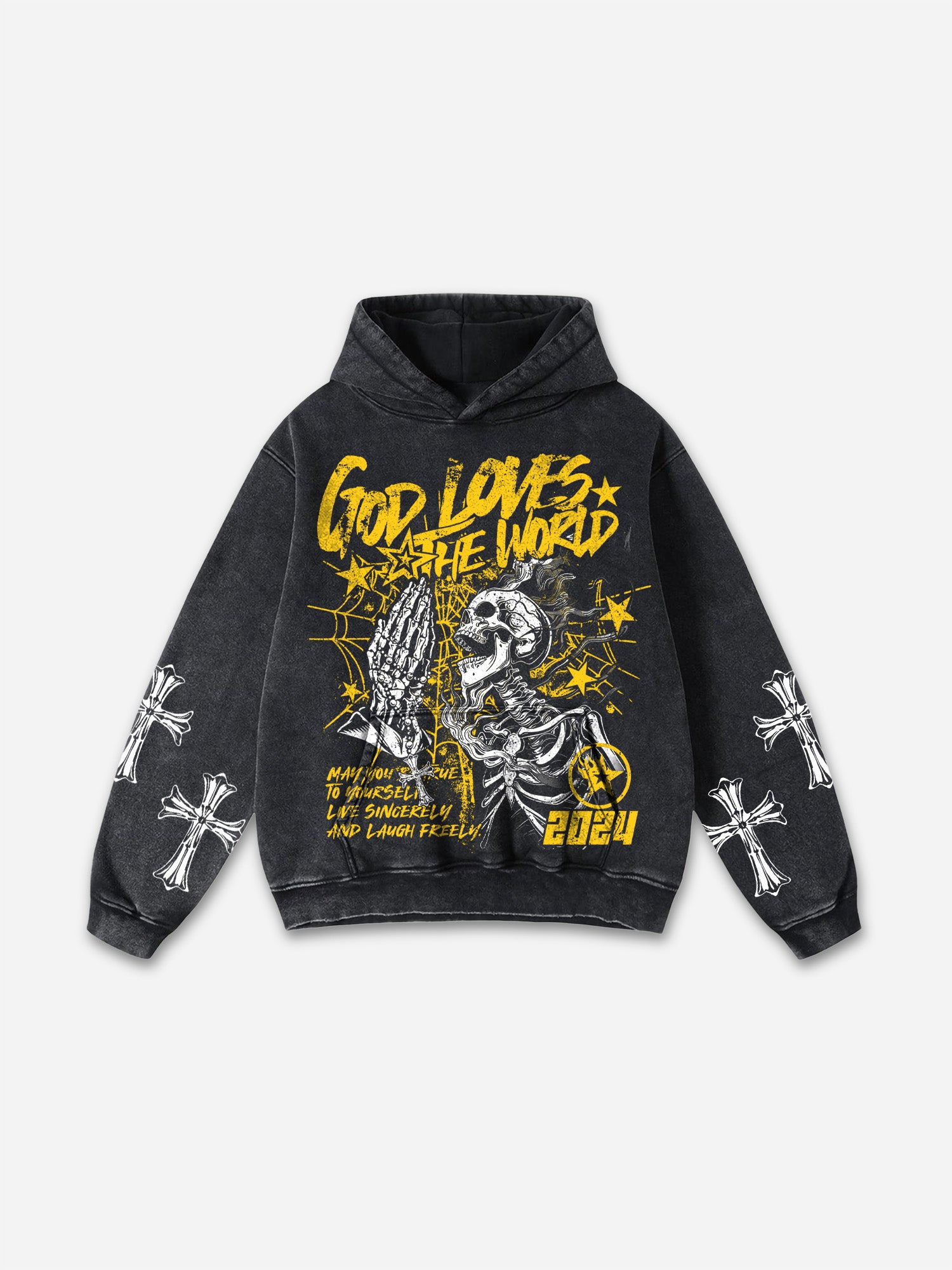 God Loves The World Graphics Washed Hoodie