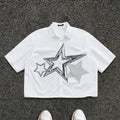 Men's Star Print Loose Short-sleeve Shirt