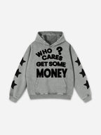 Vintage Chasing Money Graphic Acid Washed Oversized Hoodie