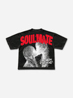 Soulmates Abstract Emotional Figures Graphic Cropped T-shirt