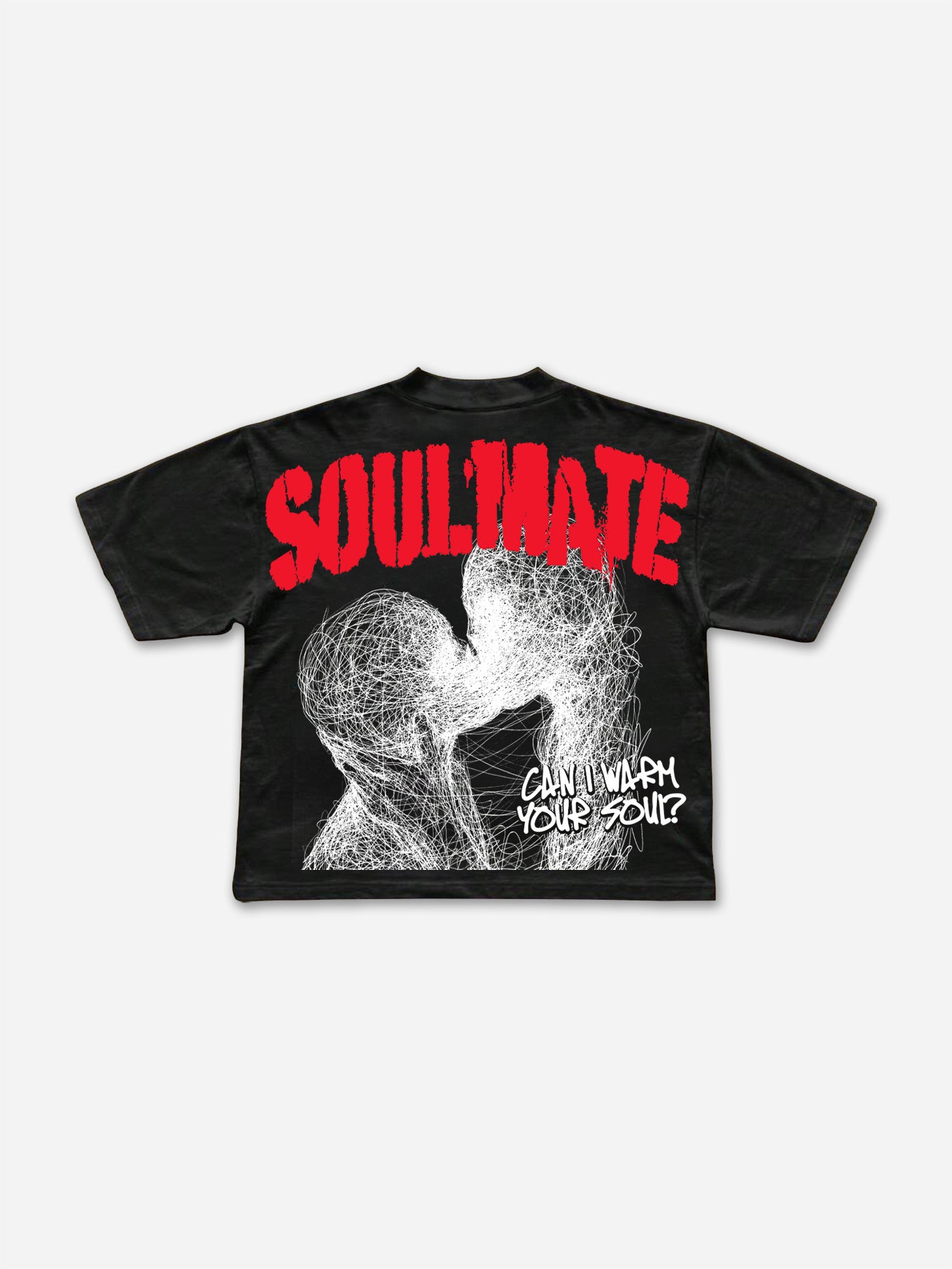Soulmates Abstract Emotional Figures Graphic Cropped T-shirt