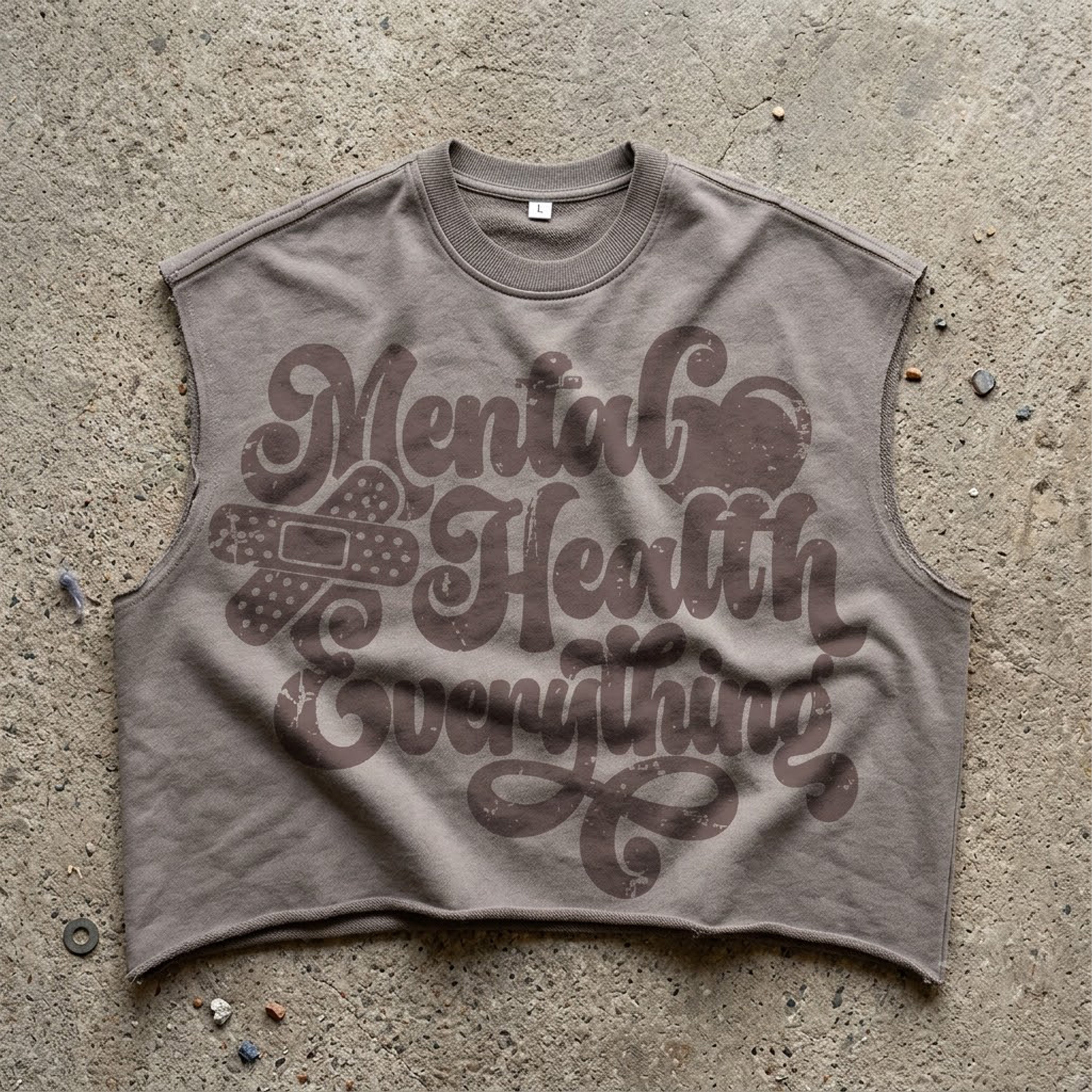 Mental Health Matters Most Retro Slogan Graphic Short Tank Top