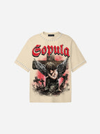Angels Praying In Hell Vintage Graphic Cotton T-shirt