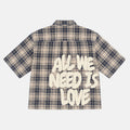 All We Need Is Love Retro Graphic Plaid Jacket Shirt