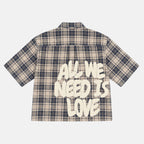 All We Need Is Love Retro Graphic Plaid Jacket Shirt
