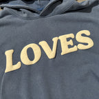 Puff Print Jesus Loves You Graphic Heavyweight Washed Hoodie
