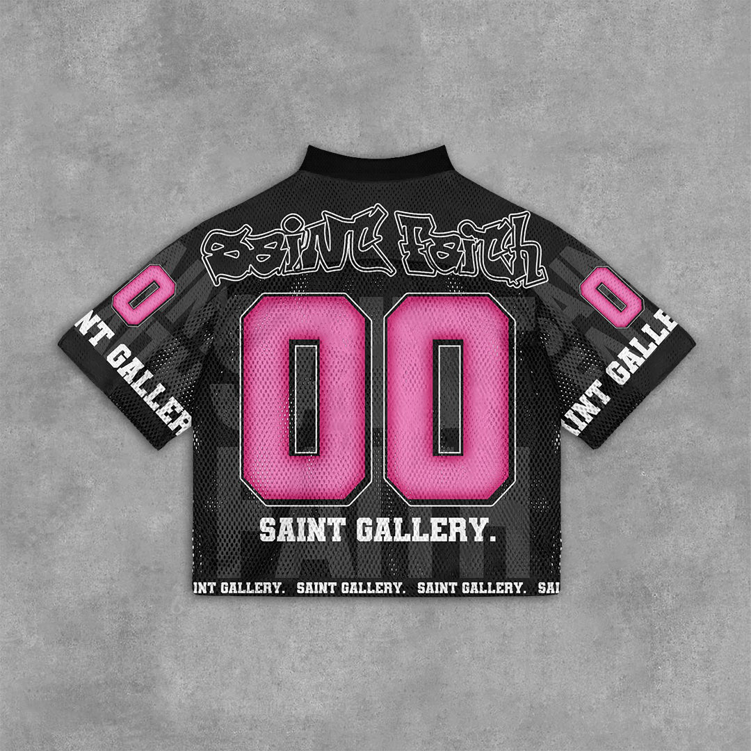 Vintage Saint Faith Saint Gallery Graphics Blokette Blokecore V-neck T-shirt