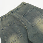 Casual Patchwork Loose-fitting Leg Baggy Jeans