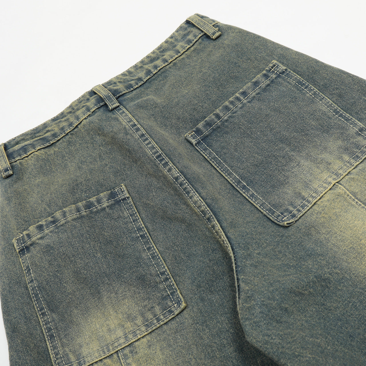 Casual Patchwork Loose-fitting Leg Baggy Jeans