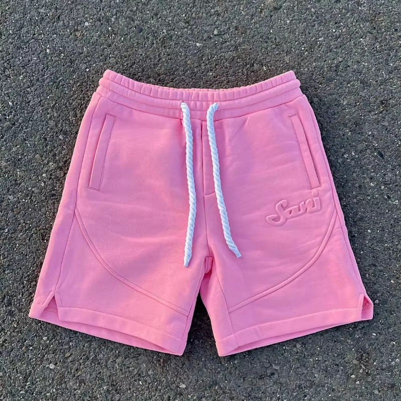 Unisex Y2k Harajuku Solid Letter Pink Sport Shorts